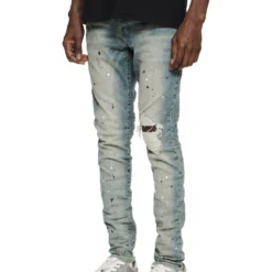 P002 Mid Indigo Destroy Paint -Purple-Brand Store 230512 03 JEANS 0003 scaled