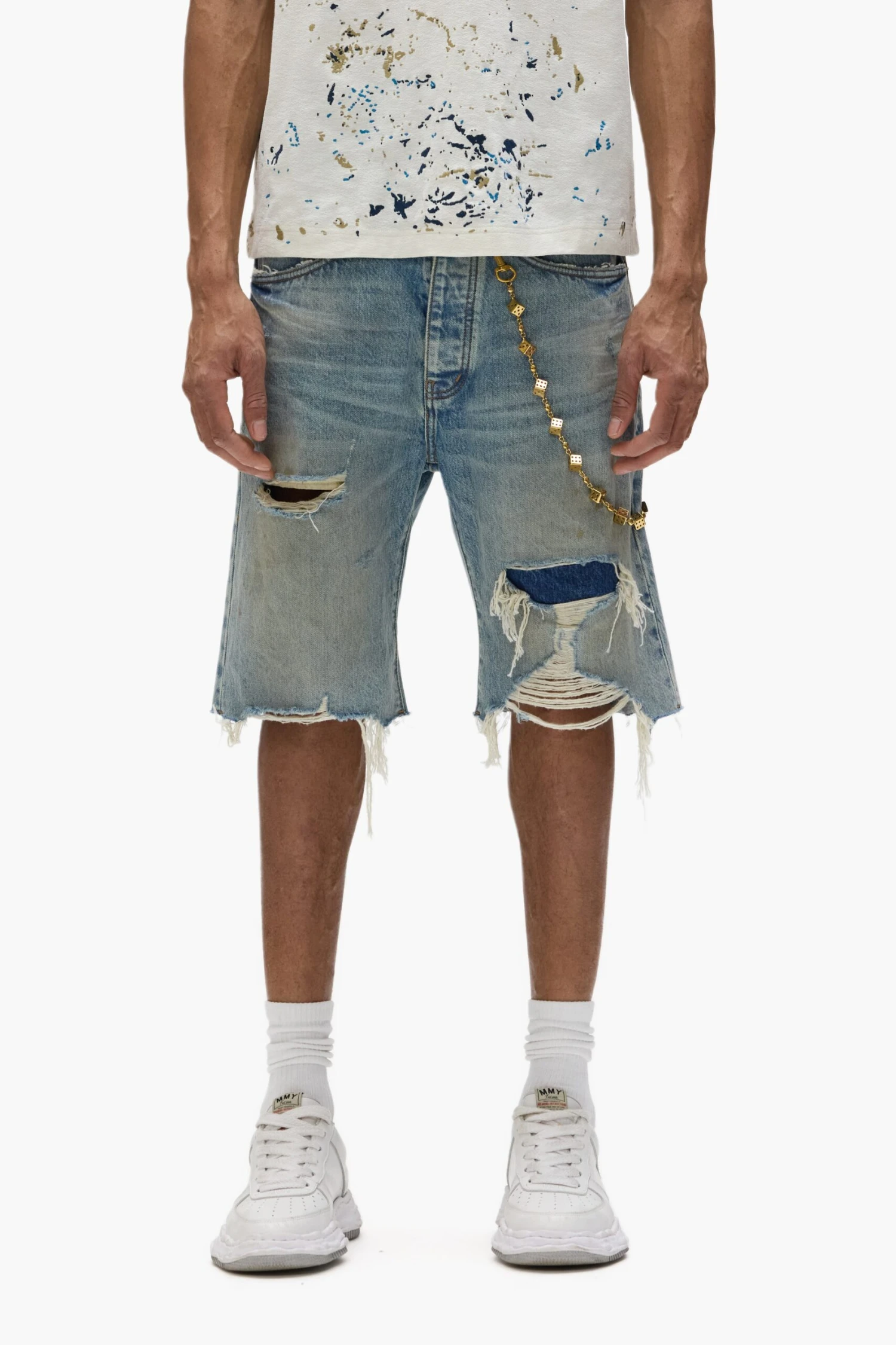 P059 Distressed Patch Shorts 3 P059 Distressed Patch Shorts