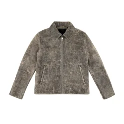 Wordmark Leather Zip Up Jacket -Purple-Brand Store M6036 CCBB125 scaled