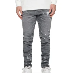 P001 Worn Grey Knee Slit