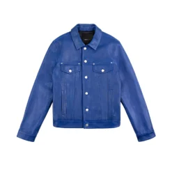 P028 Leather Trucker Jacket -Purple-Brand Store P028 MBCA125 scaled