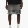 Faux Denim Wordmark All Around Shorts -Purple-Brand Store P117 QTTA825 8225 scaled