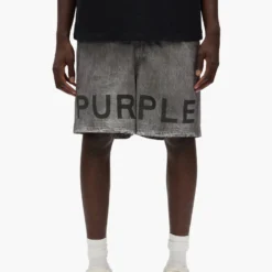 Faux Denim Wordmark All Around Shorts