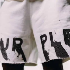 Painted Wordmark Sweatshorts 9 Painted Wordmark Sweatshorts -Purple-Brand Store PaintedWordmarkshort white scaled