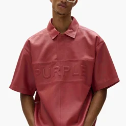 Leather Polo Shirt -Purple-Brand Store SS25 LOOK 33 042a scaled