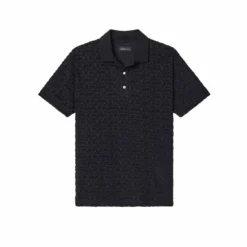 Terry Jacquard Polo -Purple-Brand Store SS25 P138 JTBB225 BLACK scaled