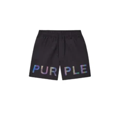 Holographic Swim Shorts -Purple-Brand Store SS25 P504 PBHW225 BLACK scaled